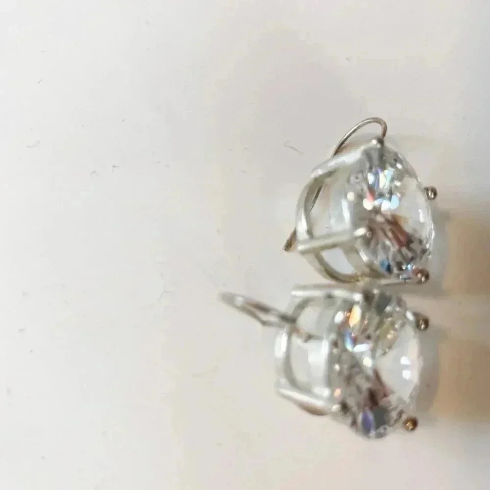 Big Bling Faux Diamond Earrings - Picture 4 of 12